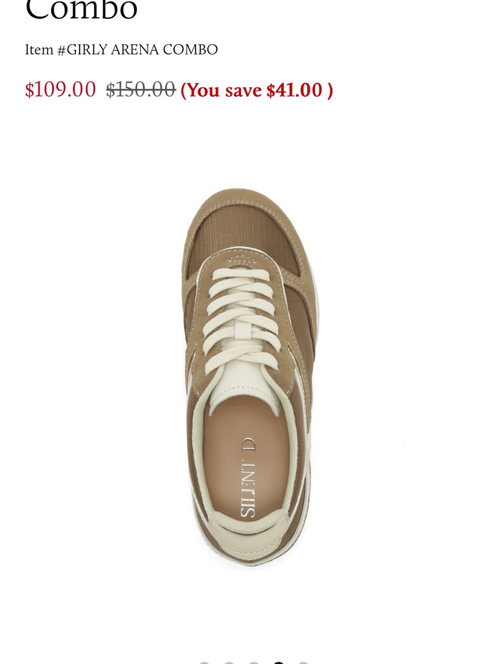 Silent D Casual Tan Suede & Mesh Sneakers - 38 - Picture 8 of 8